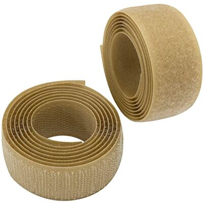 AERZETIX C65953 Fita/rolo de scratch 25mm 1 metro auto adesivo organizador/sujetador de cabos tira de enganche para bolsa, peça, correia cor: areia em poliamida e poliéster AERZETIX C65953 Fita/rolo de scratch 25mm 1 metro auto adesivo organizador/sujetador de cabos tira de enganche para bolsa, peça, correia cor: areia em poliamida e poliéster