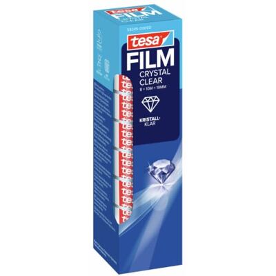 tesa Filme Crystal Clear fita adesiva 8 rolos 10 m x 19 mm Fita adesiva transparente grande aderência resistente ao desgaste e ao envelhecimento tesa Filme Crystal Clear fita adesiva 8 rolos 10 m x 19 mm Fita adesiva transparente grande aderência resistente ao desgaste e ao envelhecimento