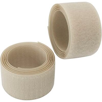 AERZETIX C65985 Fita / rolo de scratch 40 mm 1 metro auto-aderência organizador/prendedores de cabos tira de encaixe bolsa de vestuário correia cor: bege claro em poliamida e poliéster AERZETIX C65985 Fita / rolo de scratch 40 mm 1 metro auto-aderência organizador/prendedores de cabos tira de encaixe bolsa de vestuário correia cor: bege claro em poliamida e poliéster