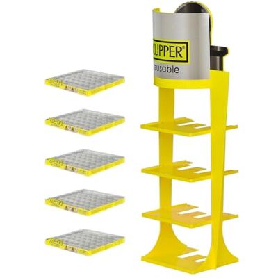 HIBRON Clipper Kit de Expositor Combo Mix 2 e 5 Bandejas Clipper Vazias (Quadrado, Amarelo) HIBRON Clipper Kit de Expositor Combo Mix 2 e 5 Bandejas Clipper Vazias (Quadrado, Amarelo)