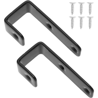 LT Easiyl 2 ganchos em J de metal resistente com revestimento de PVC para beliches, camas elevadas e escadas, cor preta LT Easiyl 2 ganchos em J de metal resistente com revestimento de PVC para beliches, camas elevadas e escadas, cor preta