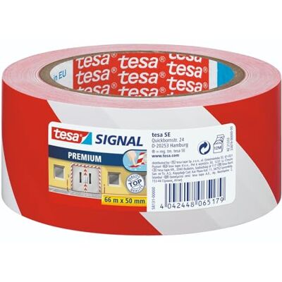 tesa SIGNAL Premium fita de sinalização multiusos fita adesiva de sinalização permanente de áreas ou áreas de perigo, 66 m x 50 mm, multicolorido tesa SIGNAL Premium fita de sinalização multiusos fita adesiva de sinalização permanente de áreas ou áreas de perigo, 66 m x 50 mm, multicolorido