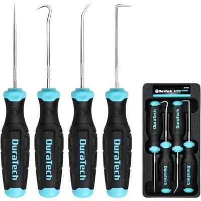 DURATECH Conjunto de ganchos e palhetas de 4 peças, mini conjunto de ferramentas de precisão e gancho, kit de palhetas com bandeja para reparação automática DURATECH Conjunto de ganchos e palhetas de 4 peças, mini conjunto de ferramentas de precisão e gancho, kit de palhetas com bandeja para reparação automática