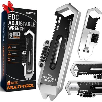 GIRIAITUS Multiferramenta 9 em 1 Ferramenta Multiusos com Chaves Inglesas Ajustáveis, Martelo de Emergência, Barra de Alavanca e Extrator de Pregos, Suporte para Telefone Presentes para Homens e Mulheres GIRIAITUS Multiferramenta 9 em 1 Ferramenta Multiusos com Chaves Inglesas Ajustáveis, Martelo de Emergência, Barra de Alavanca e Extrator de Pregos, Suporte para Telefone Presentes para Homens e Mulheres
