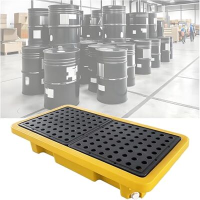 HajMyrdonyx Palete modular anti-derrames plataforma de plástico à prova de fugas para armazenamento seguro produtos químicos bandeja removível de poliéster à prova de fugas 66 x 66 x 15 cm HajMyrdonyx Palete modular anti-derrames plataforma de plástico à prova de fugas para armazenamento seguro produtos químicos bandeja removível de poliéster à prova de fugas 66 x 66 x 15 cm