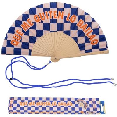 Fisura Ventilador original com mensagem "bailao". Fã de madeira moderno e colorido. Ventoinha de mão para quadros. Cabide incluído. Ideia de presente divertida. 42.5x23cm Fisura Ventilador original com mensagem "bailao". Fã de madeira moderno e colorido. Ventoinha de mão para quadros. Cabide incluído. Ideia de presente divertida. 42.5x23cm