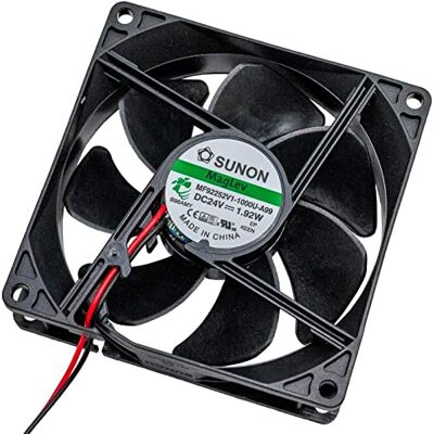 Sunon Fan Ventoinha de 12 V 1,68 W 92 x 92 x 25 mm 87,5 m³/h 34dBA; MF92252V11000UA99 Sunon Fan Ventoinha de 12 V 1,68 W 92 x 92 x 25 mm 87,5 m³/h 34dBA; MF92252V11000UA99