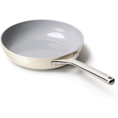 Caraway Frigideira de cerâmica antiaderente (2,7 quartos de galão, 10,5 polegadas), não tóxica, livre de PTFE e PFOA, adequada para forno e compatível com todos os fogões (gás, elétricos e indução Caraway Frigideira de cerâmica antiaderente (2,7 quartos de galão, 10,5 polegadas), não tóxica, livre de PTFE e PFOA, adequada para forno e compatível com todos os fogões (gás, elétricos e indução