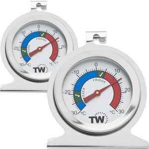Thermometer World Termômetro para frigorífico e congelador, pacote duplo para monitorar a temperatura do frigorífico, aço inoxidável, para congelador e frigorífico Thermometer World Termômetro para frigorífico e congelador, pacote duplo para monitorar a temperatura do frigorífico, aço inoxidável, para congelador e frigorífico