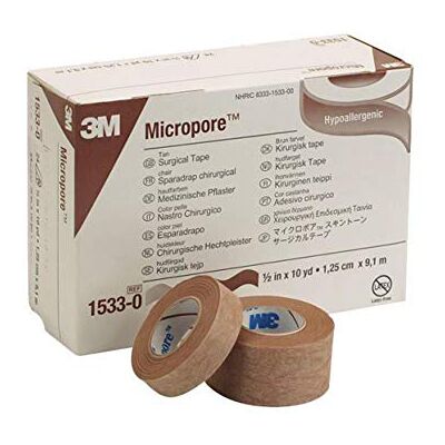 Micropore Paper Tape 1/2" x 10 yds Tan - Box of 24 by 3M Micropore Paper Tape 1/2" x 10 yds Tan - Box of 24 by 3M
