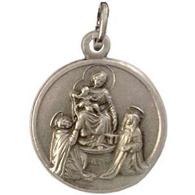 I G J Medalha de Madonna of Popei (Virgem del Rosario), 100% fabricada na Itália, medalhas dos santos patron I G J Medalha de Madonna of Popei (Virgem del Rosario), 100% fabricada na Itália, medalhas dos santos patron