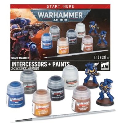 Games Workshop Warhammer 40,000 Intercessores de fuzileiros navais espaciais pinturas (Edição 2026) Games Workshop Warhammer 40,000 Intercessores de fuzileiros navais espaciais pinturas (Edição 2026)