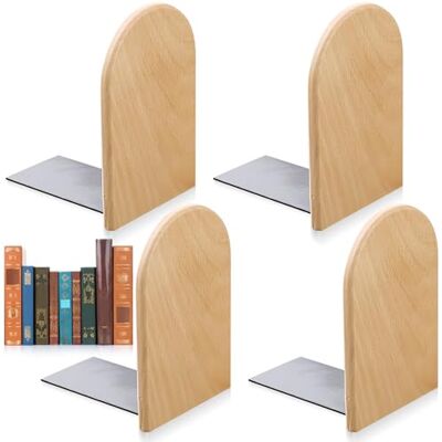 GOMETY Conjunto de 4 suportes de livros de madeira de faia, 2 pares de suportes de livros, 13 x 8 x 10,5 cm, estante de madeira para livros pesados, CD, discos de vinil, suporte de livros de madeira, para GOMETY Conjunto de 4 suportes de livros de madeira de faia, 2 pares de suportes de livros, 13 x 8 x 10,5 cm, estante de madeira para livros pesados, CD, discos de vinil, suporte de livros de madeira, para