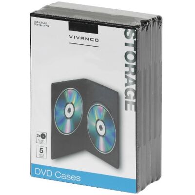 Vivanco Pacote de 5 caixas de DVD CD para 2 -, preto Vivanco Pacote de 5 caixas de DVD CD para 2 -, preto