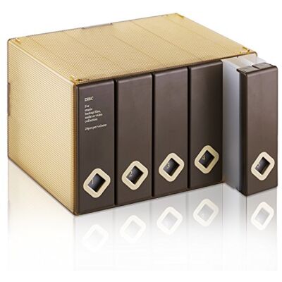 AhfuLife Caixas de Armazenamento para CDs e DVDs, Economize Espaço com Capacidade para Até 120 Discos de DVD/CD, Estojo Organizador Transportável para CDs (Castanho) AhfuLife Caixas de Armazenamento para CDs e DVDs, Economize Espaço com Capacidade para Até 120 Discos de DVD/CD, Estojo Organizador Transportável para CDs (Castanho)
