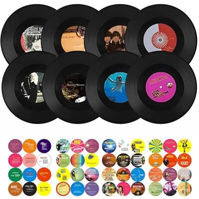 Jlnmmn Disco de vinil retro, 8 peças estilo aleatório, design retro de discos de CD, parede de decoração de discos de vinil, pode ser usado no café, casa, festa Jlnmmn Disco de vinil retro, 8 peças estilo aleatório, design retro de discos de CD, parede de decoração de discos de vinil, pode ser usado no café, casa, festa