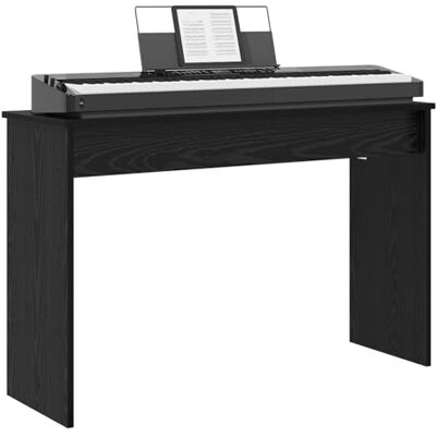 vidaXL Suporte para teclado carvalho preto 100 x 32 x 64 cm, suporte de teclado retangular moderno, móvel musical duradouro para colocar instrumentos em casa e ajuda para a prática vidaXL Suporte para teclado carvalho preto 100 x 32 x 64 cm, suporte de teclado retangular moderno, móvel musical duradouro para colocar instrumentos em casa e ajuda para a prática