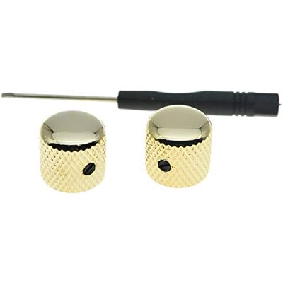 KAISH Conjunto de 2 maçanetas de metal dourado de qualidade para guitarra Tele Telecaster com parafuso KAISH Conjunto de 2 maçanetas de metal dourado de qualidade para guitarra Tele Telecaster com parafuso