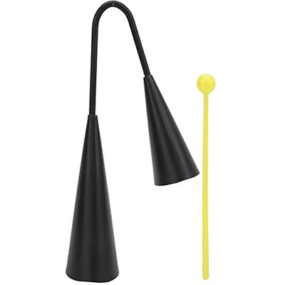 Tomotato sino Agogo metálico duplo com vara de madeira Instrumento de percussão latina de dois tons com som claro e potente para Samba e música popular Tomotato sino Agogo metálico duplo com vara de madeira Instrumento de percussão latina de dois tons com som claro e potente para Samba e música popular