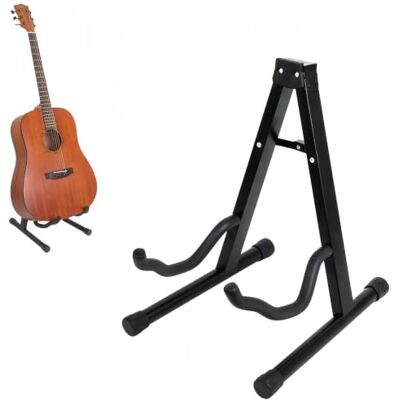 CC CAIHONG Suporte guitarra chão A Frame pé guitarra elétrica Bass Stand guitarra espanhola portátil com braços de espuma clássica, acústica, elétrica, baixo preto CC CAIHONG Suporte guitarra chão A Frame pé guitarra elétrica Bass Stand guitarra espanhola portátil com braços de espuma clássica, acústica, elétrica, baixo preto