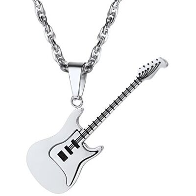 PROSTEEL Pendente metal palheta para tocar guitarra/instrumento guitarra elétrica com colar 55 cm comprimento ajustável, pode colocar nome personalizável PROSTEEL Pendente metal palheta para tocar guitarra/instrumento guitarra elétrica com colar 55 cm comprimento ajustável, pode colocar nome personalizável