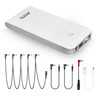 AROMA Fonte de alimentação Power Bank recarregável para pedal de guitarra bateria integrada de 10000 mAh para 9 V pedais de efeitos de guitarra elétrica AROMA Fonte de alimentação Power Bank recarregável para pedal de guitarra bateria integrada de 10000 mAh para 9 V pedais de efeitos de guitarra elétrica