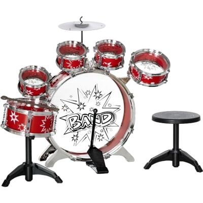 AIYAPLAY Batería Infantil con Taburete Niños +3 Años 65x22x57 cm Rojo Bateria para crianças, tambor de bombo de prato pedal e baletas, design com tema de estrelas AIYAPLAY Batería Infantil con Taburete Niños +3 Años 65x22x57 cm Rojo Bateria para crianças, tambor de bombo de prato pedal e baletas, design com tema de estrelas