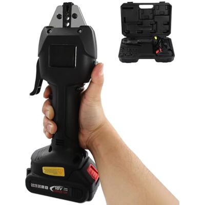 AXGCAA Alicates de Crimpado Eléctricos, Herramienta para Terminales de Batería Recargable con 6 Matrices, Crimpadora Portátil con Cargador y Bloqueo (Black) AXGCAA Alicates de Crimpado Eléctricos, Herramienta para Terminales de Batería Recargable con 6 Matrices, Crimpadora Portátil con Cargador y Bloqueo (Black)