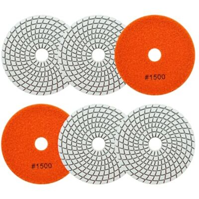 SANLEETEK Almofadas polidoras húmidas 4"/100 mm 6 peças grão 1500 discos polido para granito mármore pedra artificial quartzo para triturador angular SANLEETEK Almofadas polidoras húmidas 4"/100 mm 6 peças grão 1500 discos polido para granito mármore pedra artificial quartzo para triturador angular