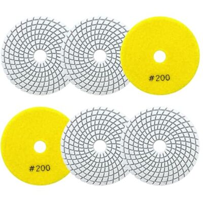SANLEETEK Almofadas polidoras húmidas 4"/100 mm 6 peças grão 200 discos polidos para granito mármore pedra artificial quartzo para triturador angular SANLEETEK Almofadas polidoras húmidas 4"/100 mm 6 peças grão 200 discos polidos para granito mármore pedra artificial quartzo para triturador angular