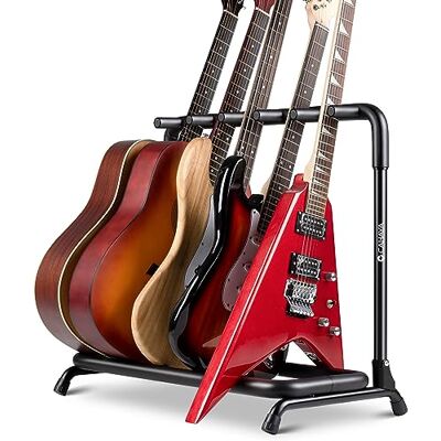 CAHAYA Suporte de exibição para guitarras multi guitarra de chão para guitarras acústicas e baixos elétricos CAHAYA Suporte de exibição para guitarras multi guitarra de chão para guitarras acústicas e baixos elétricos