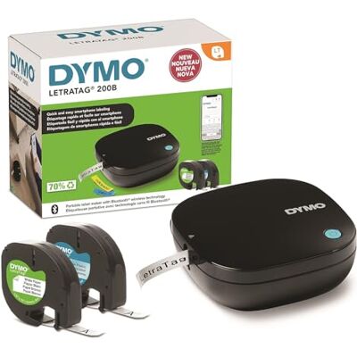 Dymo LetraTag 200B Etiquetadora térmica portátil com Bluetooth, 1,77 x 4,72 x 4,72 polegadas Dymo LetraTag 200B Etiquetadora térmica portátil com Bluetooth, 1,77 x 4,72 x 4,72 polegadas