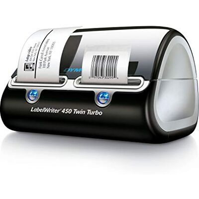 Dymo Impressora térmica direta Label Writer 450 Twin Turbo, impressão rápida ideal para etiquetar, arquivar, envios, correio, códigos de barras, etc., organização do espaço Dymo Impressora térmica direta Label Writer 450 Twin Turbo, impressão rápida ideal para etiquetar, arquivar, envios, correio, códigos de barras, etc., organização do espaço