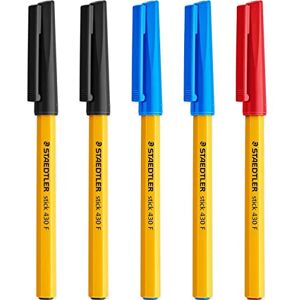 STAEDTLER Canetas finas de 0,3 mm, 430 unidades, tinta preta, azul e vermelha, embalagem de 5 STAEDTLER Canetas finas de 0,3 mm, 430 unidades, tinta preta, azul e vermelha, embalagem de 5