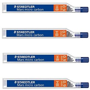 STAEDTLER Mars Micro Carbon 250 0,9 mm HB Recarga de chumbo para lápis 4 tubos/embalagens (48 cabos) HB STAEDTLER Mars Micro Carbon 250 0,9 mm HB Recarga de chumbo para lápis 4 tubos/embalagens (48 cabos) HB