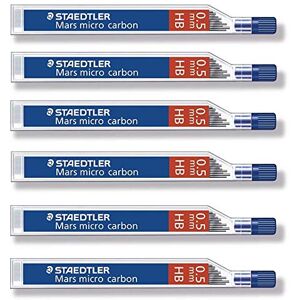 STAEDTLER Mars Micro Carbon 250 0,5 mm HB recargas de mina de lápis 6 tubos / pacotes (72 unidades) HB STAEDTLER Mars Micro Carbon 250 0,5 mm HB recargas de mina de lápis 6 tubos / pacotes (72 unidades) HB