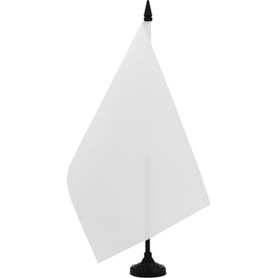 AZ FLAG – Bandeira de mesa de corrida de automóveis branca 21 x 14 cm, bandeira pequena de comissário de escritório 100% poliéster com vala de 25 cm e base de plástico preto AZ FLAG – Bandeira de mesa de corrida de automóveis branca 21 x 14 cm, bandeira pequena de comissário de escritório 100% poliéster com vala de 25 cm e base de plástico preto