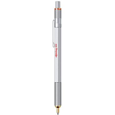 Rotring 800 esferográfica ponta média tinta preta corpo prateado recarregável Rotring 800 esferográfica ponta média tinta preta corpo prateado recarregável