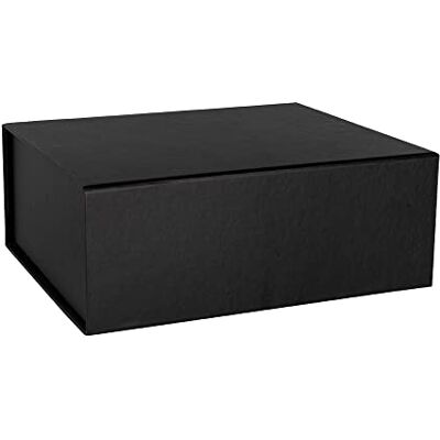 Ideen mit Herz Caixa dobrável com fecho magnético, caixa de presente, 21 x 17,3 x 8,2 cm, embalagem para presente de casamento, Natal, aniversário e muito mais, cor preta Ideen mit Herz Caixa dobrável com fecho magnético, caixa de presente, 21 x 17,3 x 8,2 cm, embalagem para presente de casamento, Natal, aniversário e muito mais, cor preta