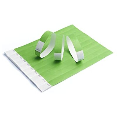 IBOO 100 pulseiras para eventos, festas, festivais, pulseiras coloridas de papel de 19 mm para eventos de festas. À prova de rasgões (verde néon) IBOO 100 pulseiras para eventos, festas, festivais, pulseiras coloridas de papel de 19 mm para eventos de festas. À prova de rasgões (verde néon)