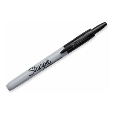 Sharpie marcadores permanentes retrátil ponta fina preto pacote de 12 marcadores Sharpie marcadores permanentes retrátil ponta fina preto pacote de 12 marcadores