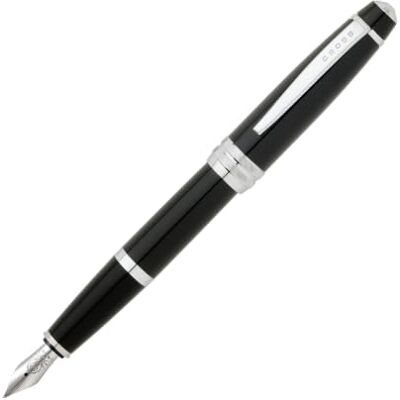 Cross Bailey Caneta estilográfica (inclui cartucho de tinta preta, lacado com brilho, plumas de tamanho médio), preto Cross Bailey Caneta estilográfica (inclui cartucho de tinta preta, lacado com brilho, plumas de tamanho médio), preto