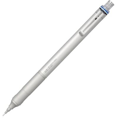 Tombow MONO Graph Fine Portaminas (0,5 mm, espessura do traço 0,5 mm, borracha integrada, recarregável, cabo de metal suave ao toque), cor prateada Tombow MONO Graph Fine Portaminas (0,5 mm, espessura do traço 0,5 mm, borracha integrada, recarregável, cabo de metal suave ao toque), cor prateada
