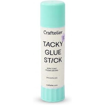 Craftelier Tacky Glue Stick Barra de cola multiusos extra forte para projetos de scrapbooking e outros trabalhos manuais, não tóxico, secagem transparente, flexível e resistente quantidade 21 g Craftelier Tacky Glue Stick Barra de cola multiusos extra forte para projetos de scrapbooking e outros trabalhos manuais, não tóxico, secagem transparente, flexível e resistente quantidade 21 g