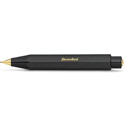 Kaweco Suporte clássico Sport Black HB I de 0,7 mm, de plástico, design octogonal, 11 cm, recarregável, preto Kaweco Suporte clássico Sport Black HB I de 0,7 mm, de plástico, design octogonal, 11 cm, recarregável, preto