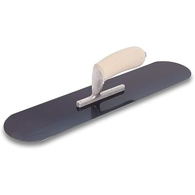 Marshalltown Plana para piscinas com 5 rebites visíveis e cabo de madeira, aço azul, espátula para chão e betão, dimensões: 356 x 102 mm Marshalltown Plana para piscinas com 5 rebites visíveis e cabo de madeira, aço azul, espátula para chão e betão, dimensões: 356 x 102 mm