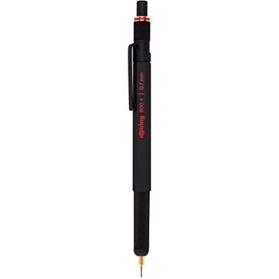 Rotring 800 Portaminas e lápis ótico para ecrã tátil, lápis retrátil HB de 0,7 mm, corpo de metal preto Rotring 800 Portaminas e lápis ótico para ecrã tátil, lápis retrátil HB de 0,7 mm, corpo de metal preto