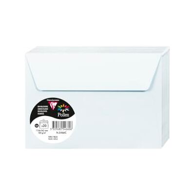 Clairefontaine 50078 Conjunto de 20 envelopes Pollen de 140 x 140 mm, cor azul 114 x 162 mm Clairefontaine 50078 Conjunto de 20 envelopes Pollen de 140 x 140 mm, cor azul 114 x 162 mm