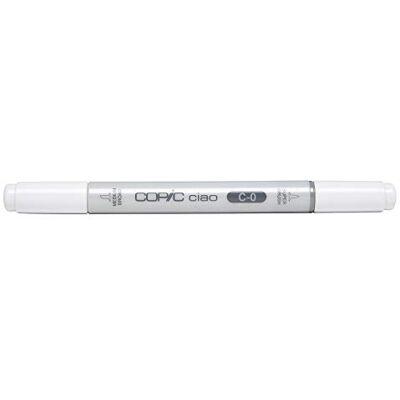Copic Ciao Marcador gráfico de ponta dupla, cinzento (Cool Gray 0), 1,4 ml Copic Ciao Marcador gráfico de ponta dupla, cinzento (Cool Gray 0), 1,4 ml