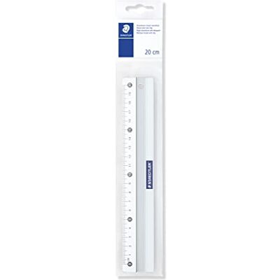 STAEDTLER Mars 563 20, régua de metal de 20 centímetros de comprimento STAEDTLER Mars 563 20, régua de metal de 20 centímetros de comprimento